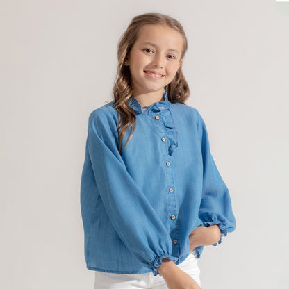 Camisa voladito Denim
