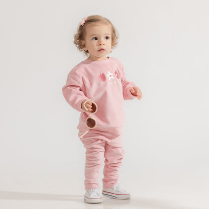 Conjunto de Buzos Flores Rosa
