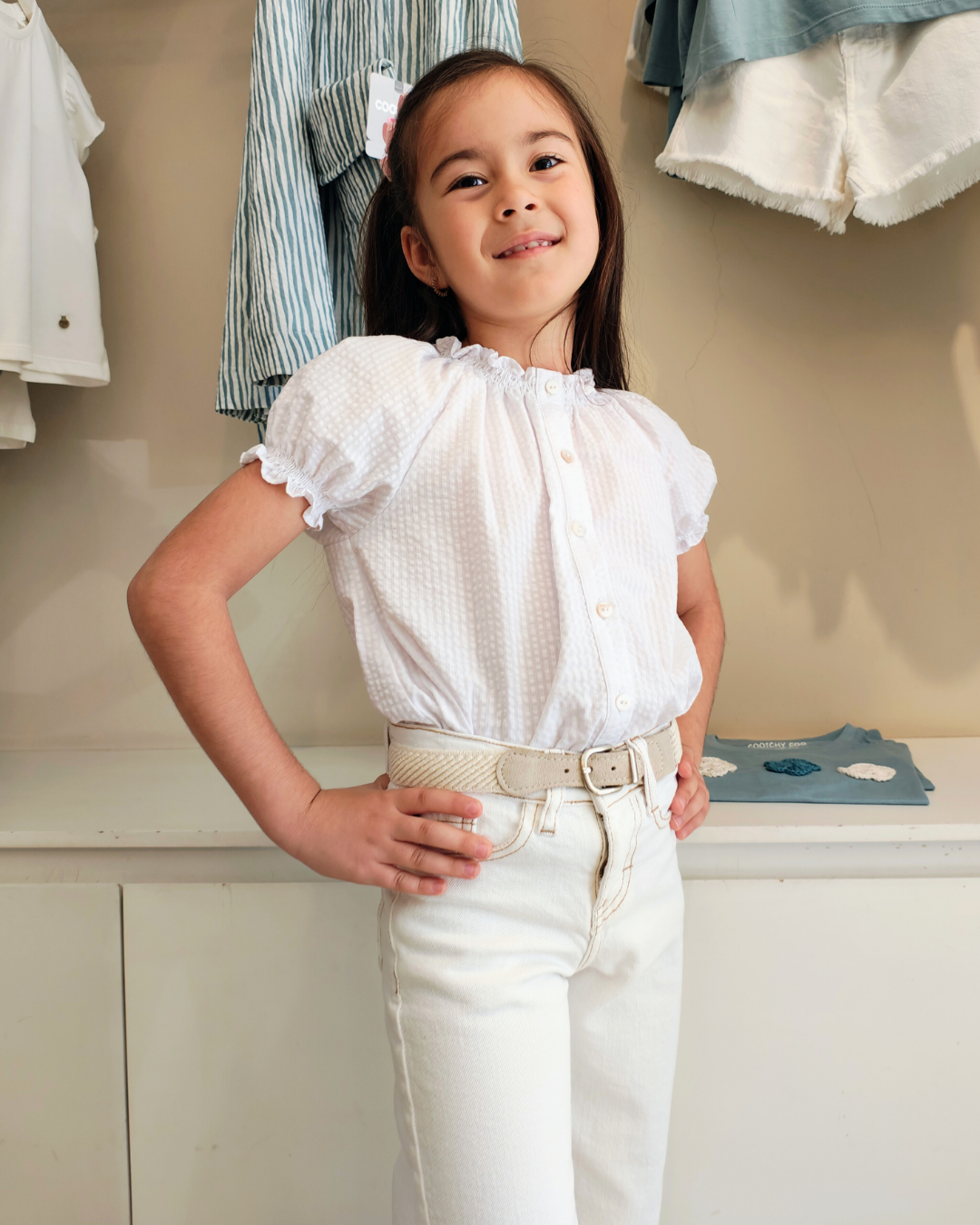 Blusa Iris Anarruga Rayas Blanca