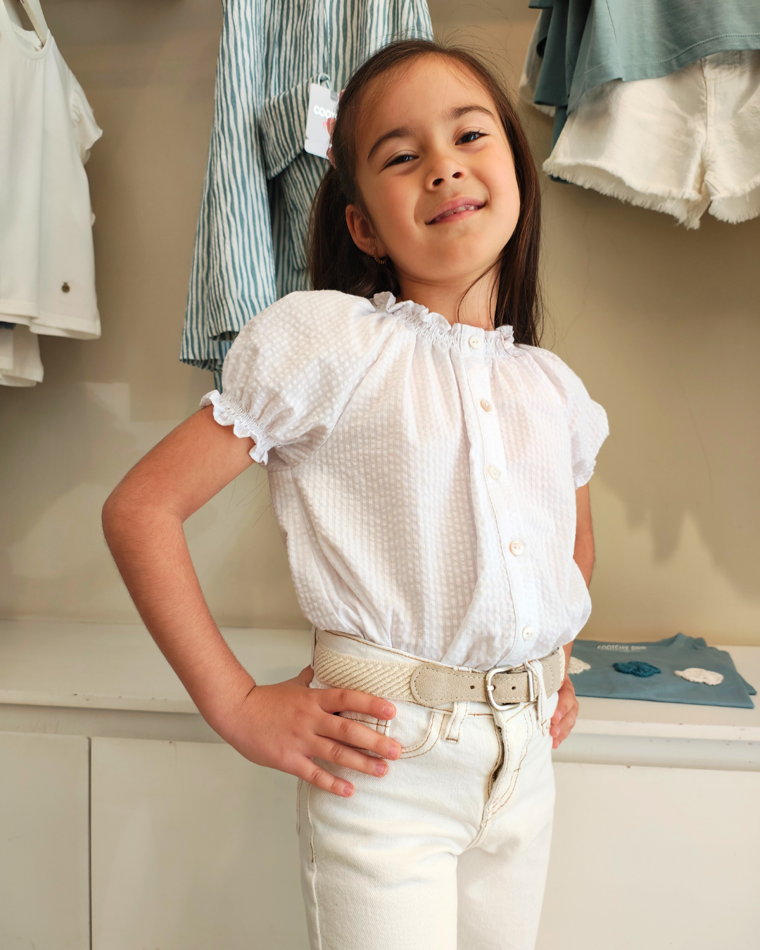 Blusa Iris Anarruga Rayas Blanca