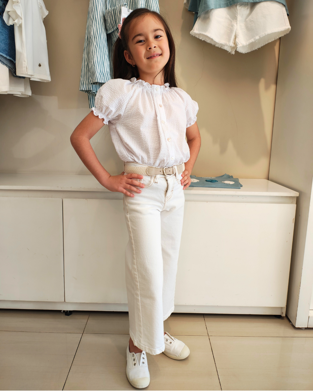 Blusa Iris Anarruga Rayas Blanca