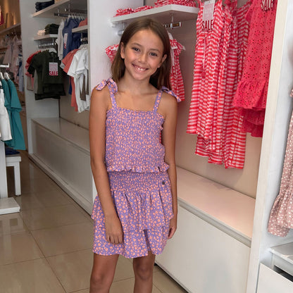 Top engomada flores lila