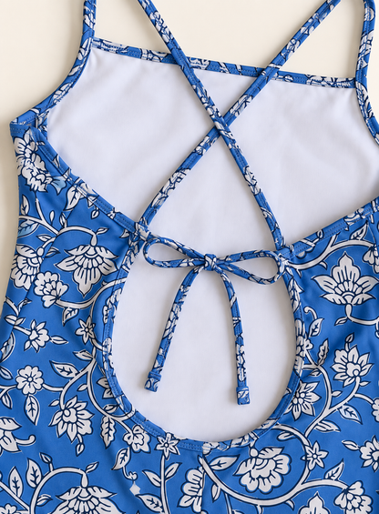 Malla Lujan Floral Celeste