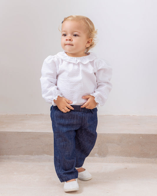 Pantalón Bebé Corazón Denim