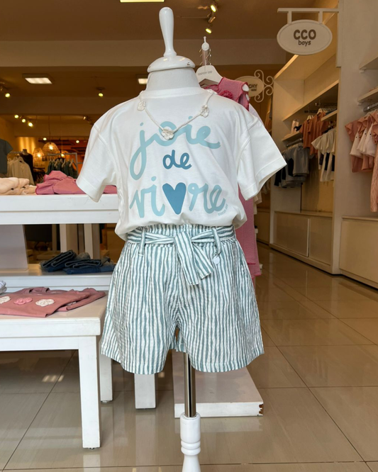 Short Bruna Anarruga Rayas Aqua