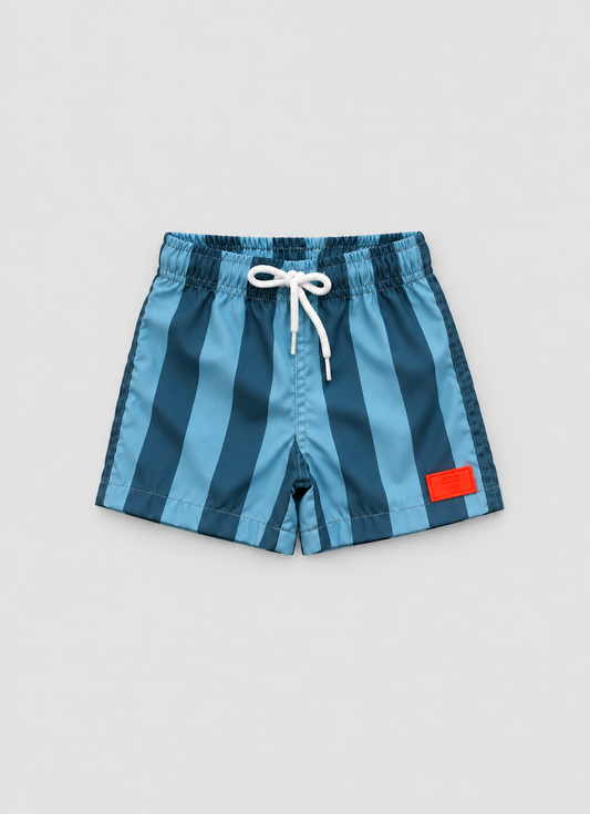 Short De Baño Rayas Petroleo