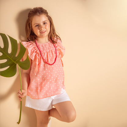 Blusa Canesu Motas Rosa