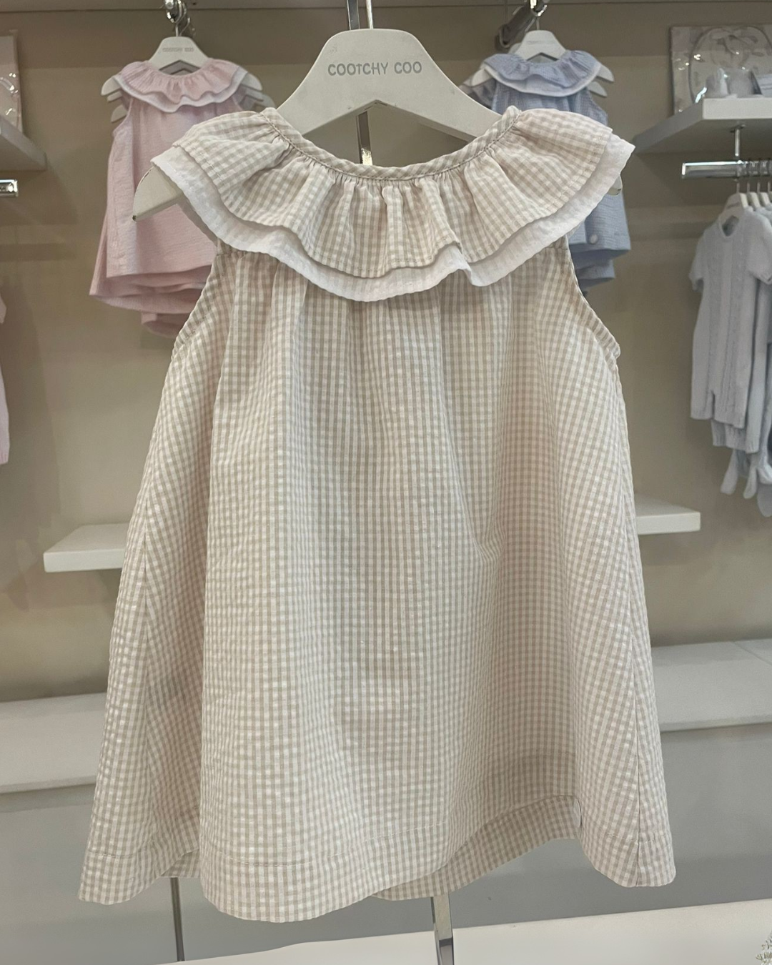 Vestido Victoria Vichy Beige