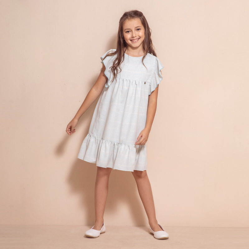 Vestido Marta  Rayas Celeste
