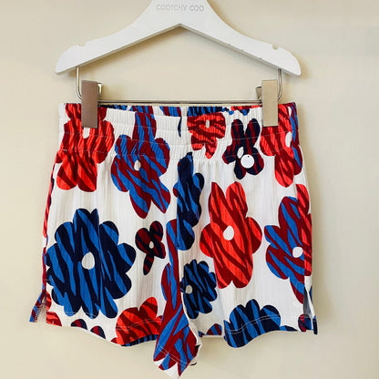 Short morley flores coral azul