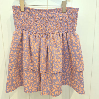 Short pollera flores lila