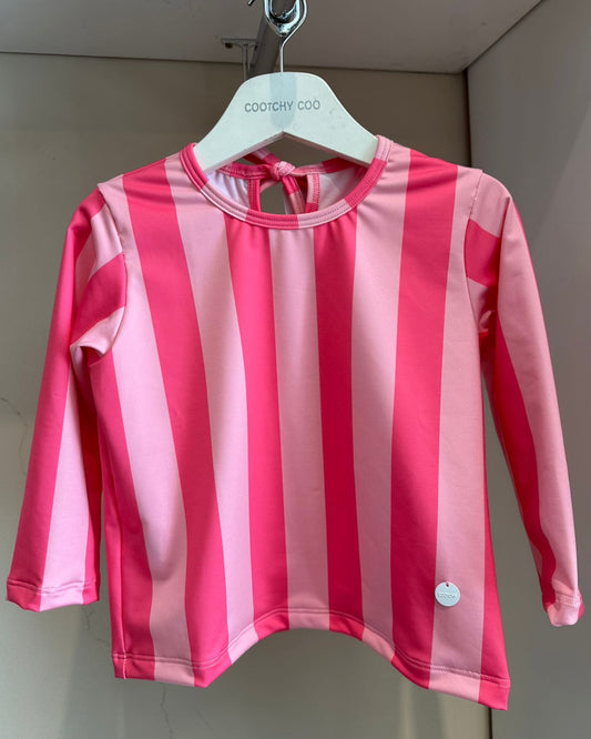 Remera De Playa Rayas Fucsia