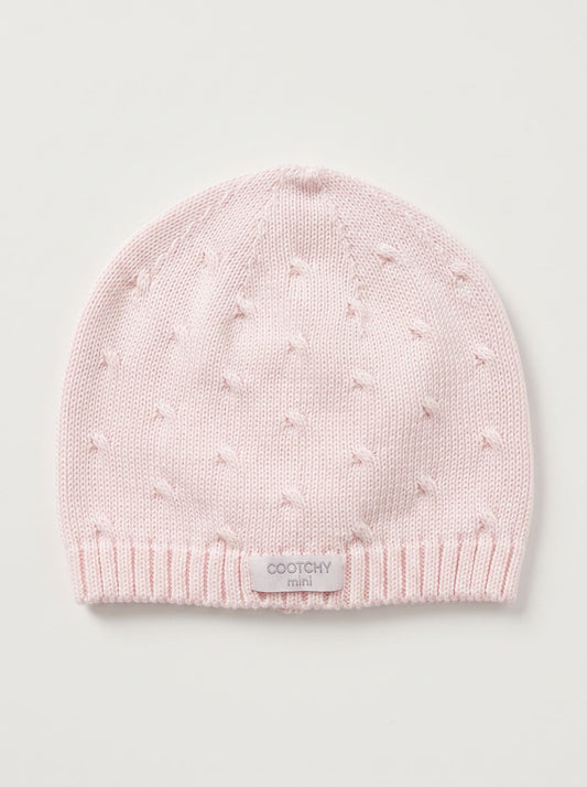 Gorro Gotas Trenza Rosa