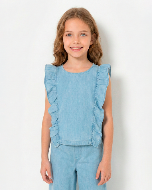 Blusa Bea Denim Celeste
