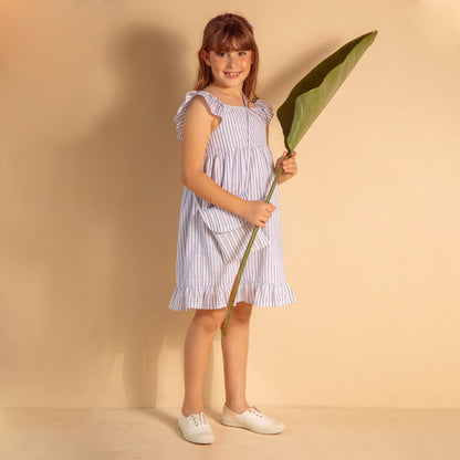 Vestido Rayas Azul Blanco