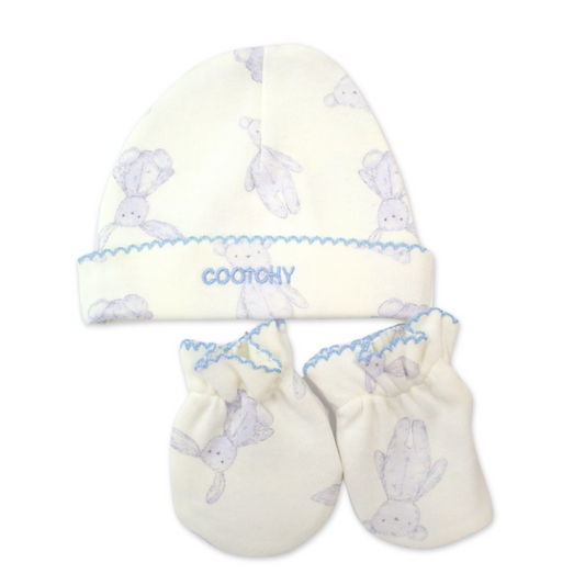 Set Gorro y Manopla Rabbit Celeste