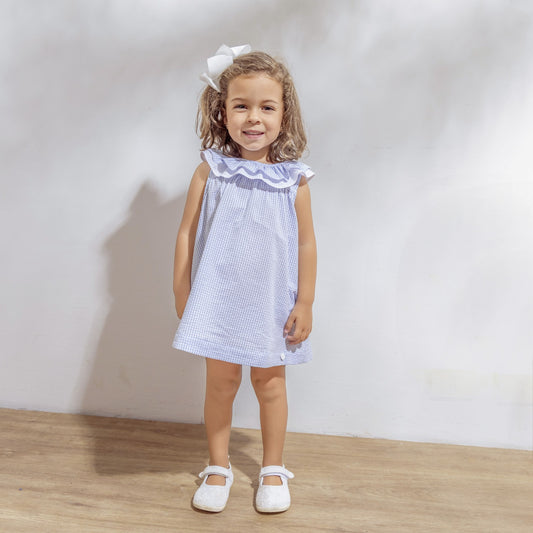 Vestido Victoria Vichy Celeste