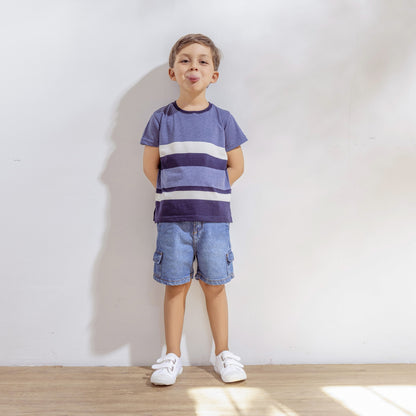 Remera Varón Rayas Azul