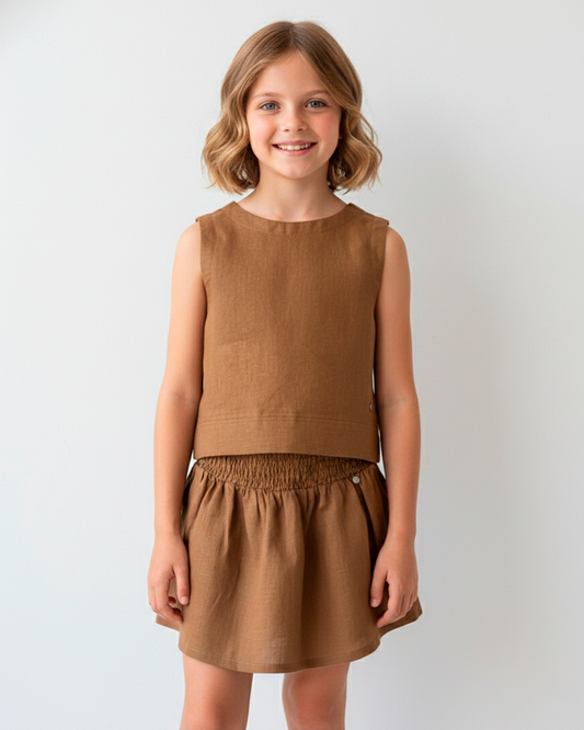 Blusa Bruna Lino Cafe