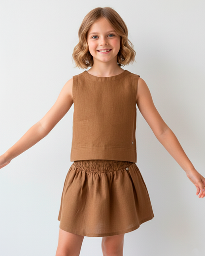 Blusa Bruna Lino Cafe