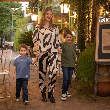 Remera mao pique celeste