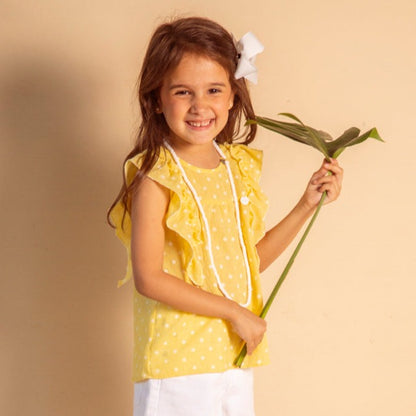 Blusa Canesu Motas Amarillo