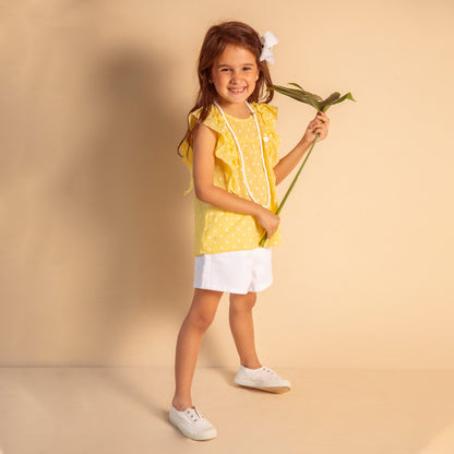 Short Denim Batik Blanco