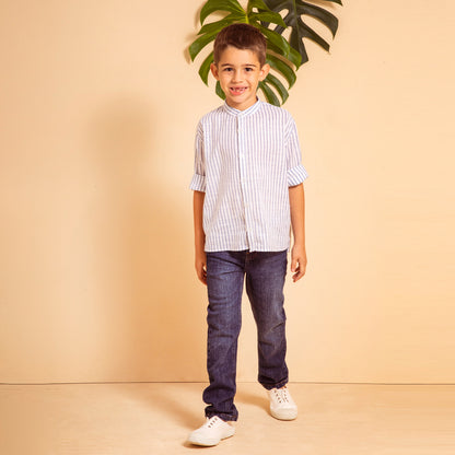 Camisa Pepe Rayas Azul Blanco