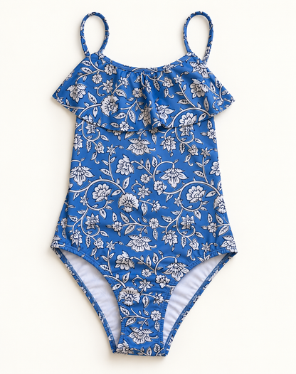 Malla Lujan Floral Celeste