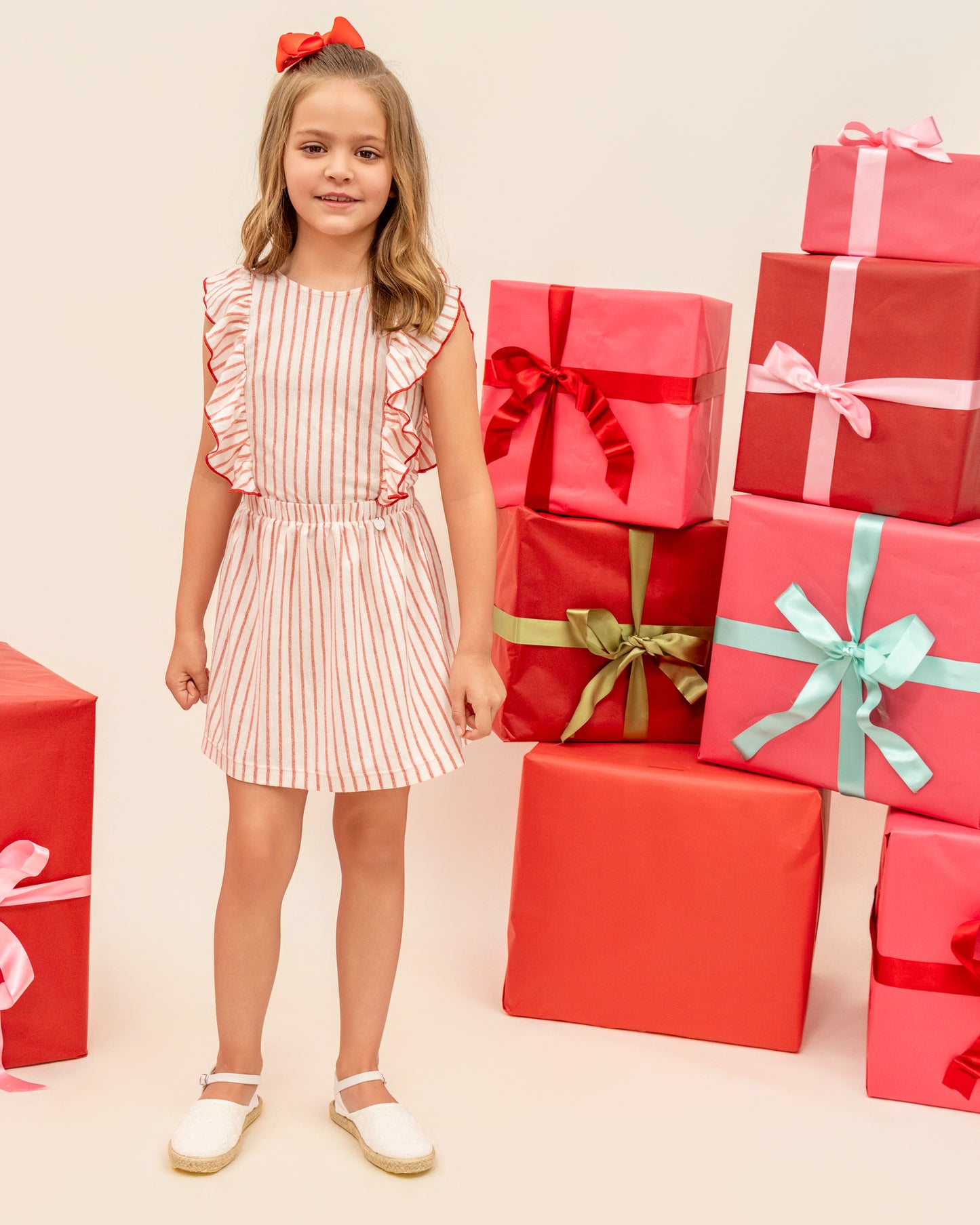 Vestido Euge Rayas Roja