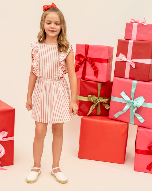 Vestido Euge Rayas Roja