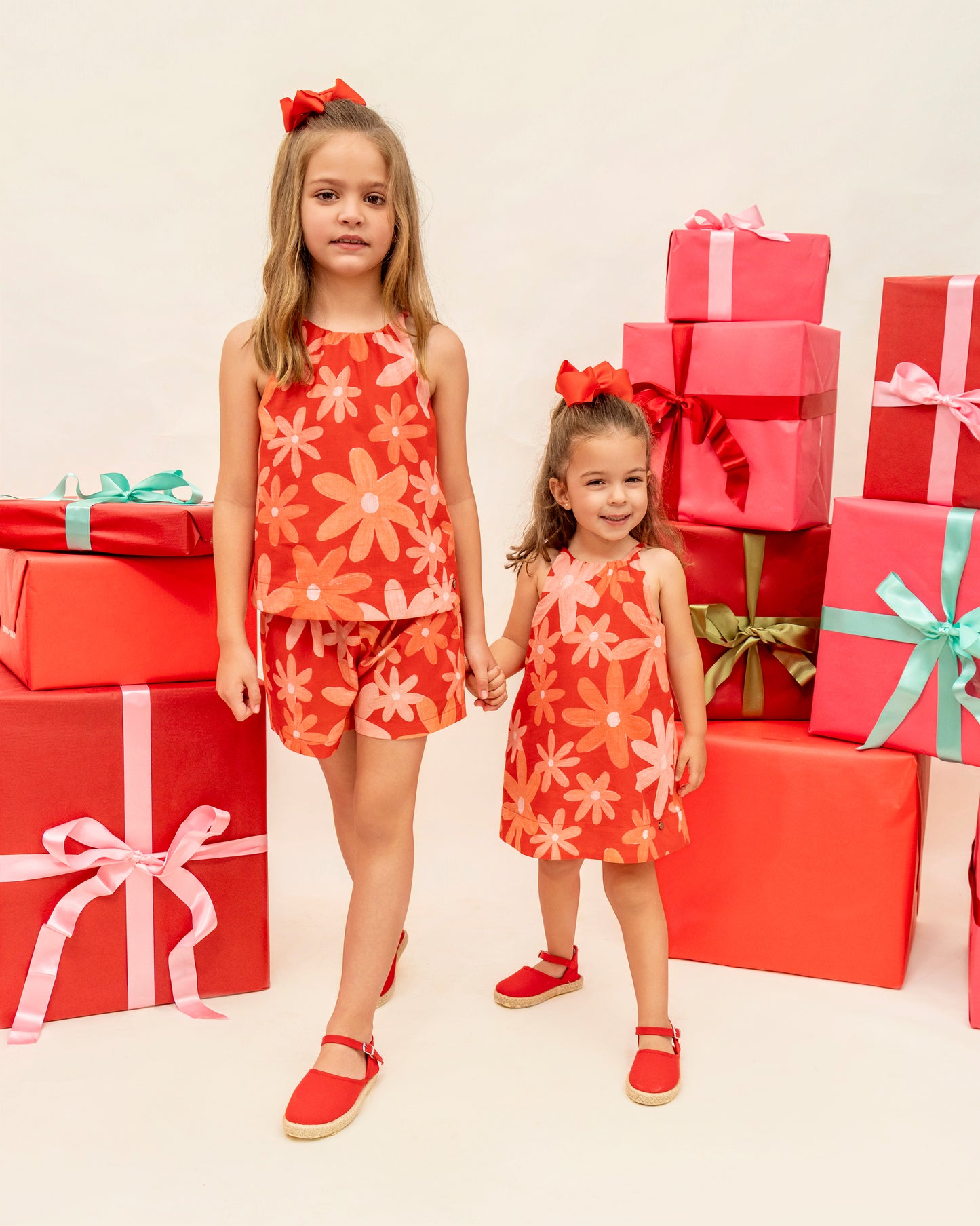 Short Bruna Floral Rojo