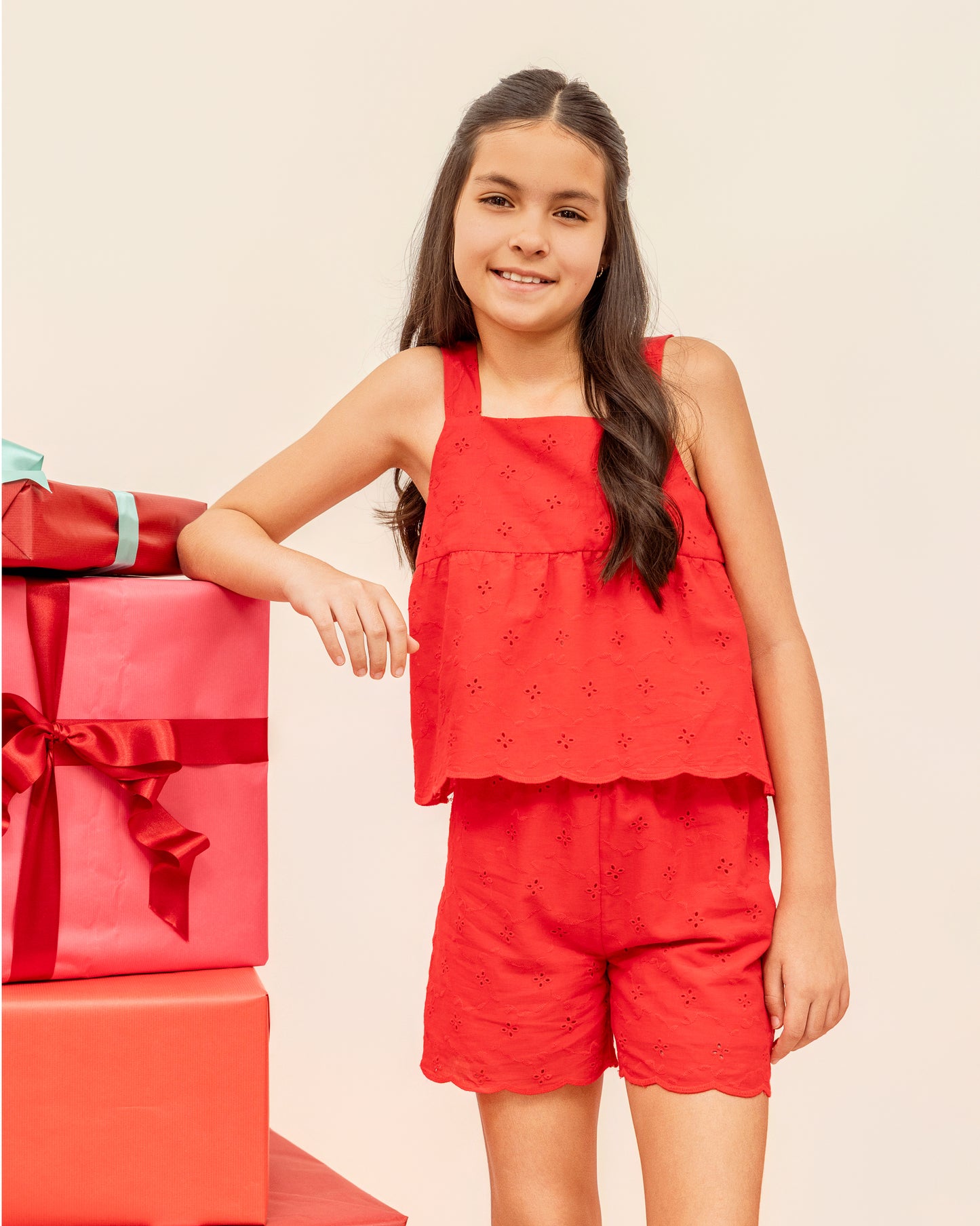 Short Renate Broderie Rojo
