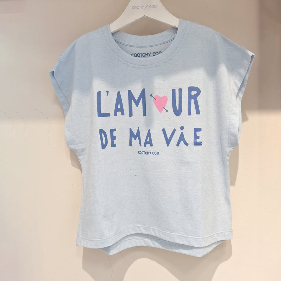 Remera Merci Amour Celeste