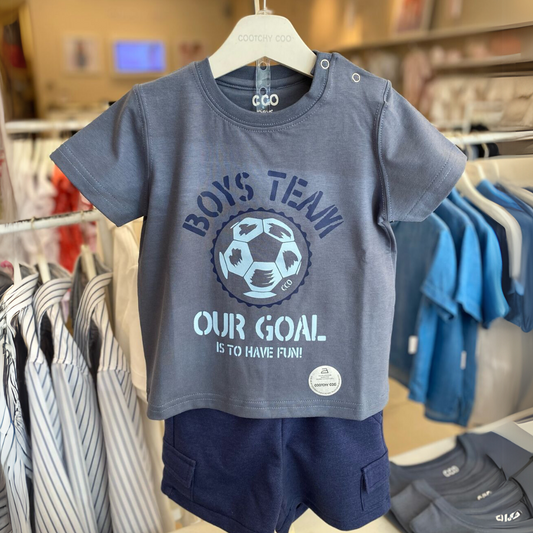 Remera Varon Azul Goal Manga Corta