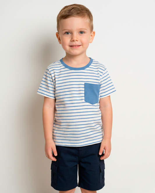 Remera Pepe Rayas Azul