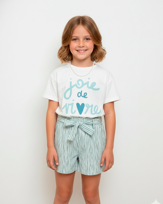 Short Bruna Anarruga Rayas Aqua