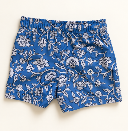 Short de Baño Floral Celeste