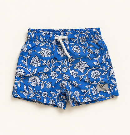 Short de Baño Floral Celeste