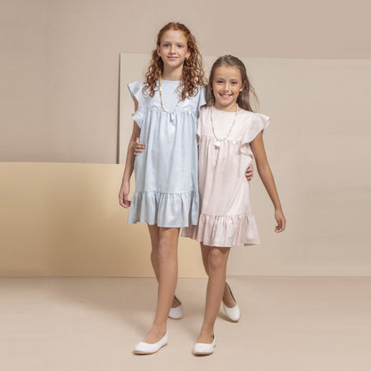 Vestido Marta brillito rosa